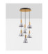 Voi Cluster Pendant Ceiling Light Smokey Brass Gold Triac Dimmable LED 48W 1440lm 3000K-3