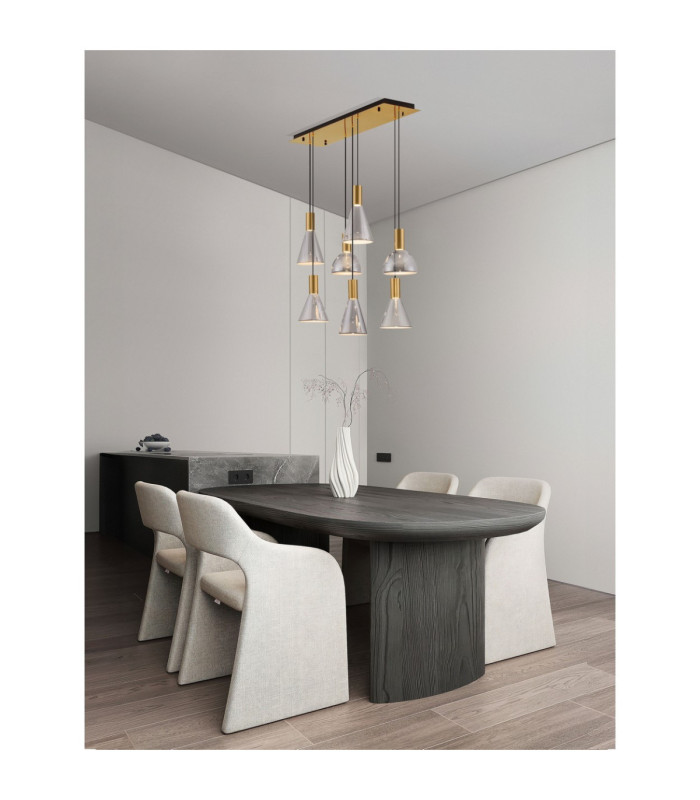 Voi Cluster Pendant Ceiling Light Smokey Brass Gold Triac Dimmable LED 47W 966lm 3000K-2