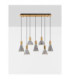 Voi Cluster Pendant Ceiling Light Smokey Brass Gold Triac Dimmable LED 47W 966lm 3000K-4