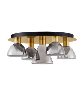 Voi Shade Cluster Ceiling Light Smokey Brass Gold Triac Dimmable LED 40W 1200lm 3000K-1