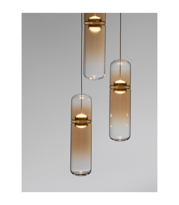 Norma Cluster Pendant Ceiling Light Amber Glossy Gold Triac Dimmable LED 21W 1470lm 3000K-5