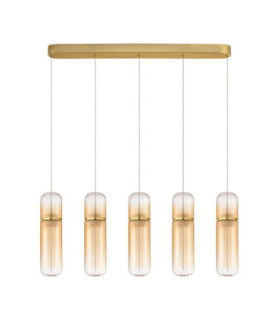 Norma Bar Pendant Ceiling Light Amber Glossy Gold Triac Dimmable LED 35W 2450lm 3000K-1