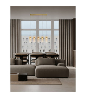 Norma Bar Pendant Ceiling Light Amber Glossy Gold Triac Dimmable LED 35W 2450lm 3000K-2