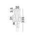 Norma Cluster Pendant Ceiling Light Amber Glossy Gold Triac Dimmable LED 49W 3430lm 3000K-6