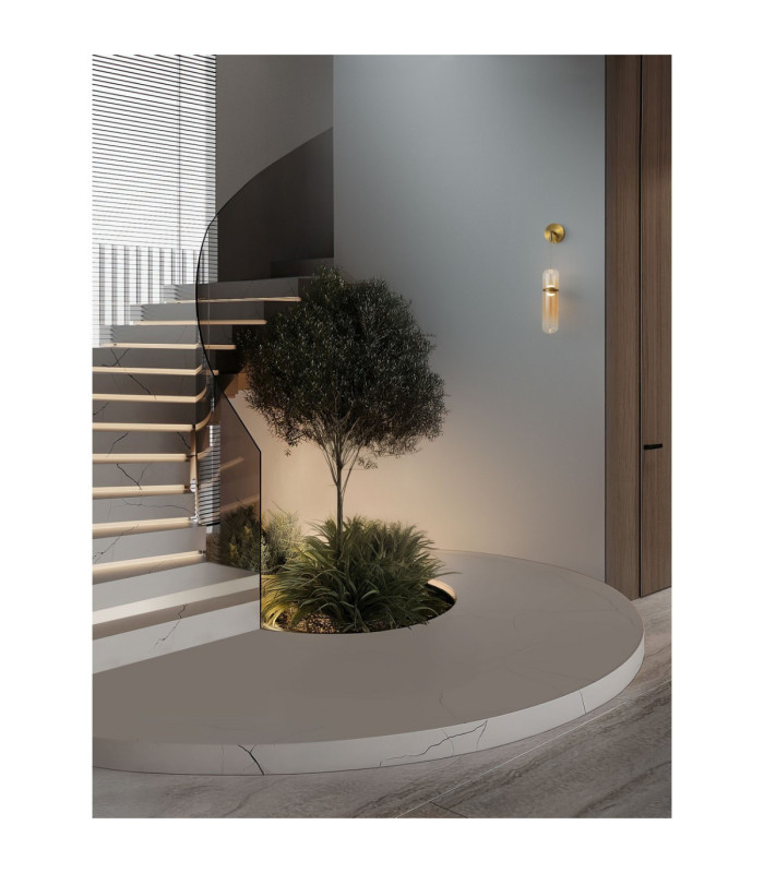 Norma Wall Lamp Amber Glossy Gold Triac Dimmable LED 7W 490lm 3000K-2