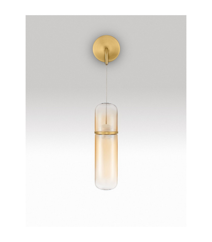 Norma Wall Lamp Amber Glossy Gold Triac Dimmable LED 7W 490lm 3000K-3
