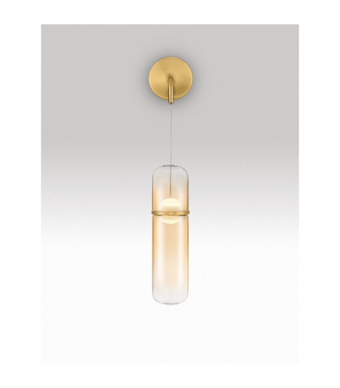 Norma Wall Lamp Amber Glossy Gold Triac Dimmable LED 7W 490lm 3000K-4