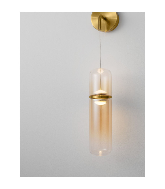 Norma Wall Lamp Amber Glossy Gold Triac Dimmable LED 7W 490lm 3000K-5