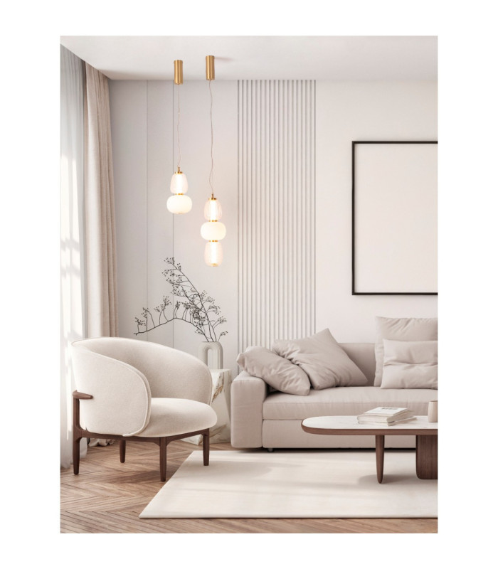 Movil Slim Pendant Ceiling Light Clear Opal Platinum Gold Triac Dimmable LED 28W 1820lm 3000K-2