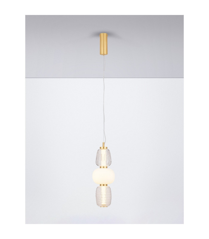Movil Slim Pendant Ceiling Light Clear Opal Platinum Gold Triac Dimmable LED 28W 1820lm 3000K-4