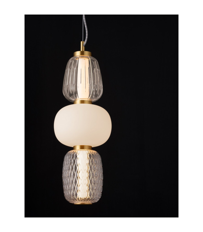 Movil Slim Pendant Ceiling Light Clear Opal Platinum Gold Triac Dimmable LED 28W 1820lm 3000K-5