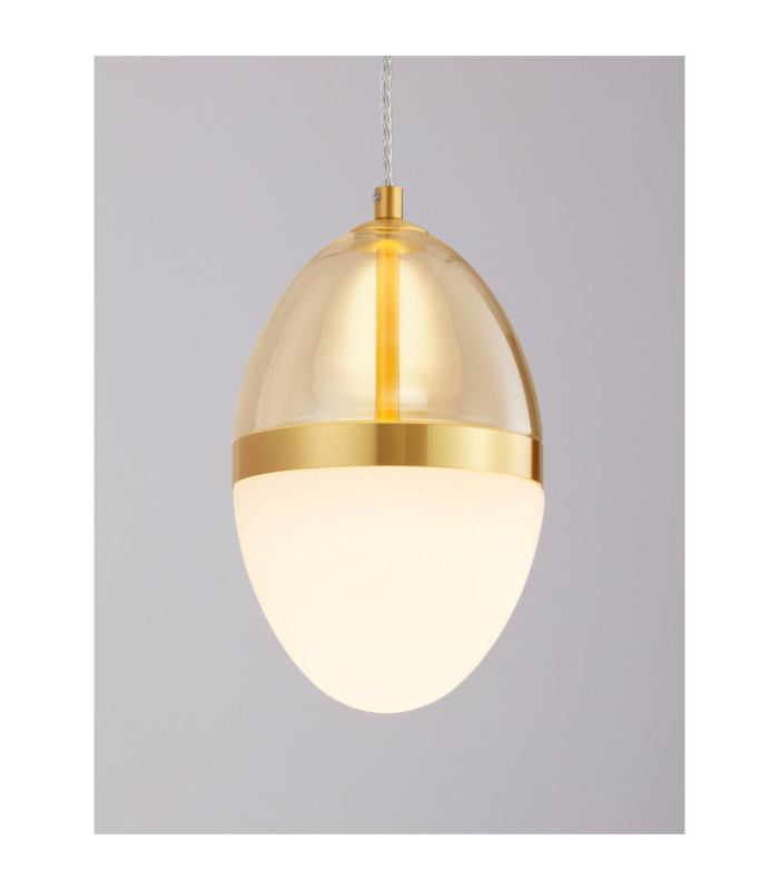 Egna Slim Pendant Ceiling Light Opal Cognac Gold LED 20W 1200lm 3000K-6