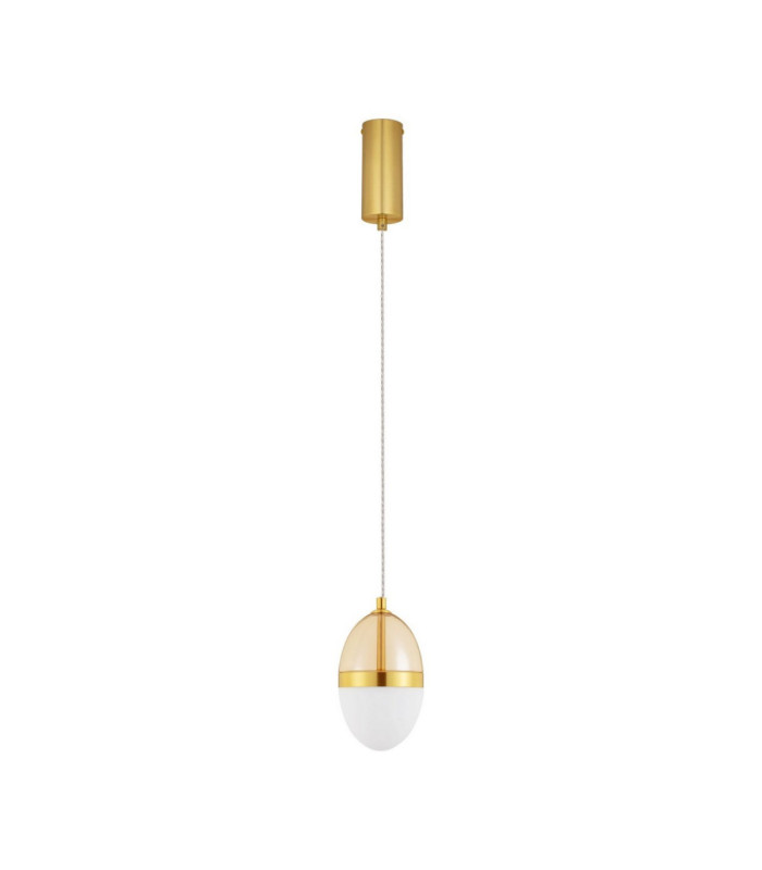 Egna Slim Pendant Ceiling Light Opal Cognac Gold LED 13W 780lm 3000K-1