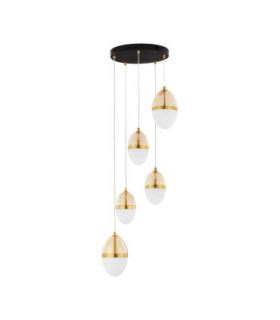 Egna Cluster Pendant Ceiling Light Opal Cognac Gold Black LED 59W 3540lm 3000K-1