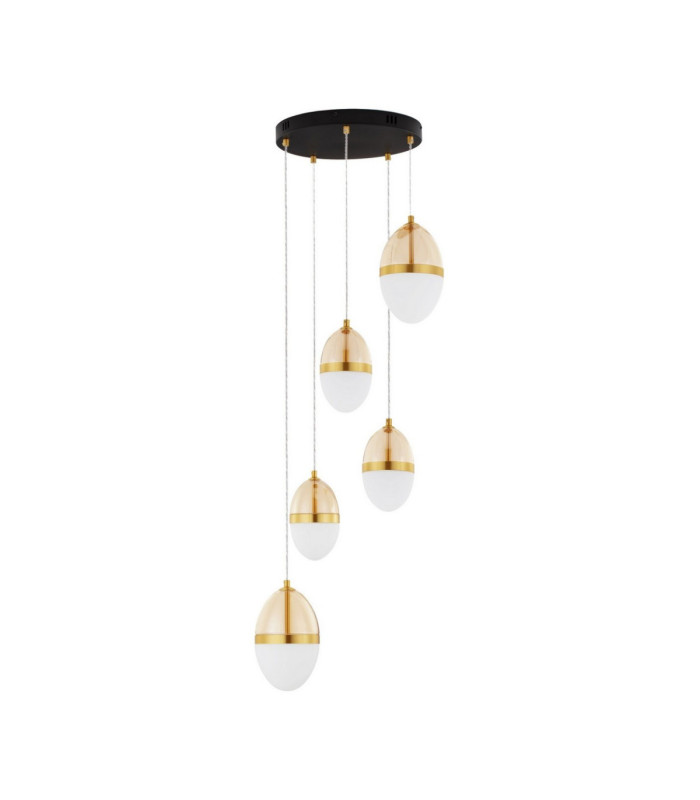 Egna Cluster Pendant Ceiling Light Opal Cognac Gold Black LED 59W 3540lm 3000K-1