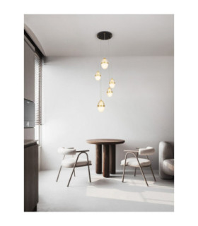 Egna Cluster Pendant Ceiling Light Opal Cognac Gold Black LED 59W 3540lm 3000K-2