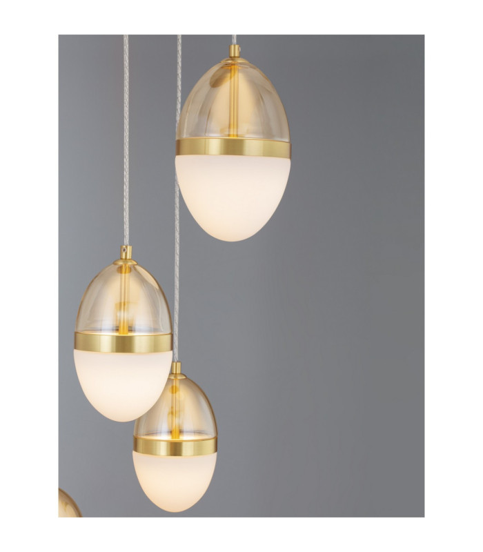Egna Cluster Pendant Ceiling Light Opal Cognac Gold Black LED 59W 3540lm 3000K-5