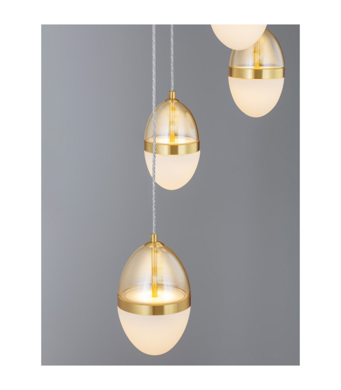 Egna Cluster Pendant Ceiling Light Opal Cognac Gold Black LED 59W 3540lm 3000K-6