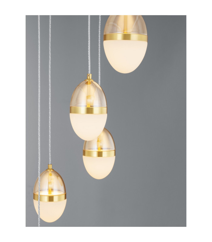 Egna Cluster Pendant Ceiling Light Opal Cognac Gold Black LED 59W 3540lm 3000K-7