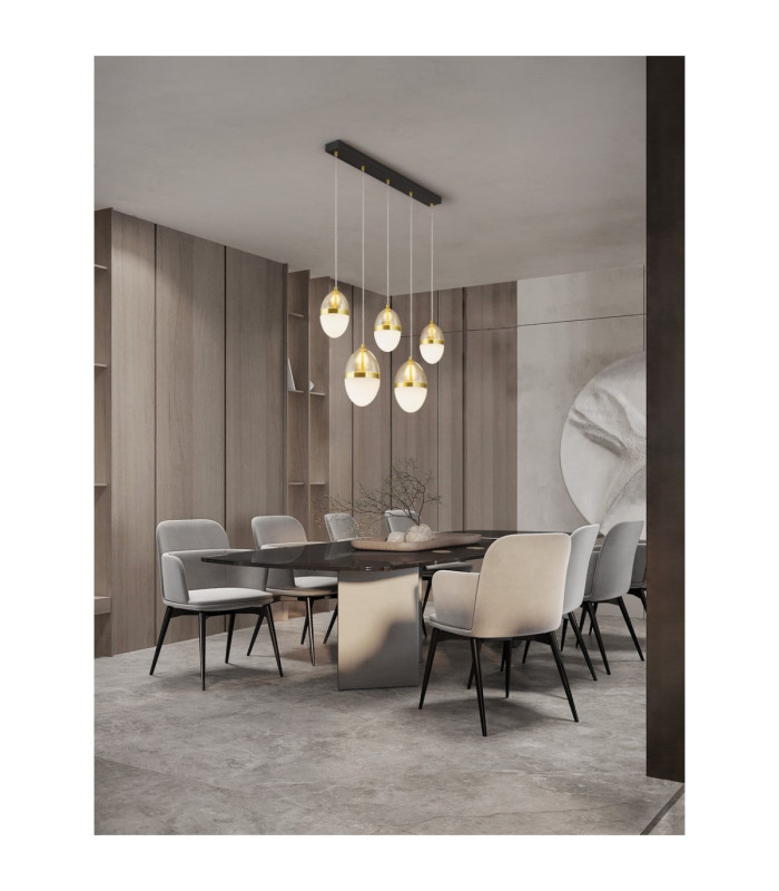Egna Bar Pendant Ceiling Light Opal Cognac Gold Black LED 58W 3480lm 3000K-2