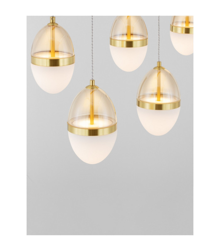 Egna Bar Pendant Ceiling Light Opal Cognac Gold Black LED 58W 3480lm 3000K-5