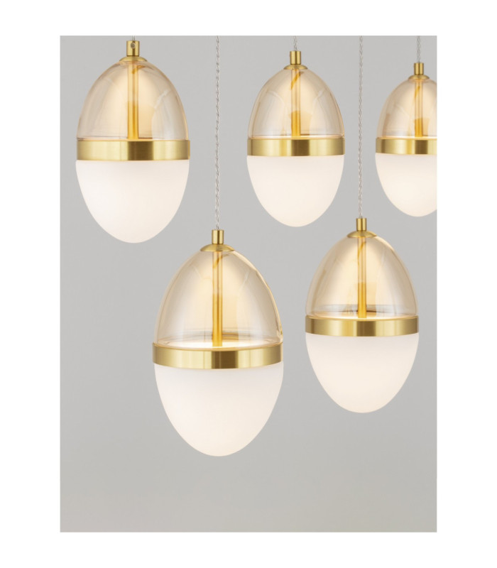 Egna Bar Pendant Ceiling Light Opal Cognac Gold Black LED 58W 3480lm 3000K-6