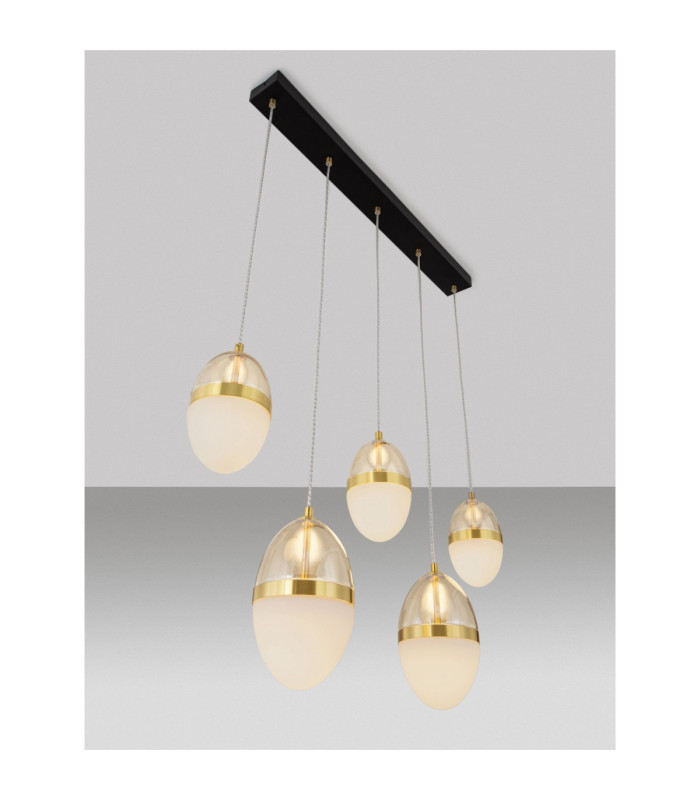Egna Bar Pendant Ceiling Light Opal Cognac Gold Black LED 58W 3480lm 3000K-7