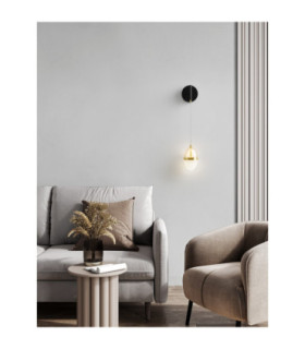 Egna Globe Wall Lights Opal Cognac Gold Black LED 13W 780lm 3000K-2