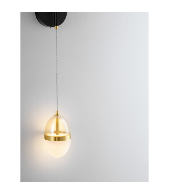 Egna Globe Wall Lights Opal Cognac Gold Black LED 13W 780lm 3000K-7