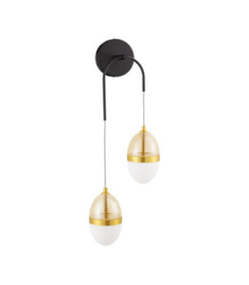 Egna Globe Wall Lights Opal Cognac Gold Black LED 24W 1680lm 3000K-1