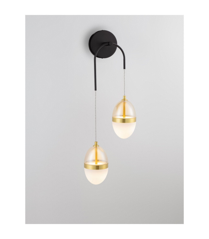 Egna Globe Wall Lights Opal Cognac Gold Black LED 24W 1680lm 3000K-4