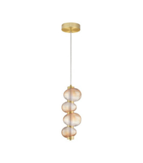 Leda Integrated LED Pendant Ceiling Light Amber Glossy Light Gold Triac Dimmable LED 15W 900lm 3000K-1