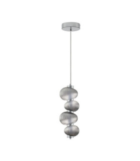 Leda Integrated LED Pendant Ceiling Light Smokey Grey Chrome Triac Dimmable LED 15W 750lm 3000K-1