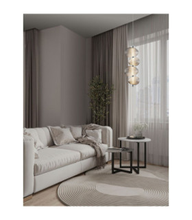 Leda Integrated LED Pendant Ceiling Light Smokey Grey Chrome Triac Dimmable LED 15W 750lm 3000K-2