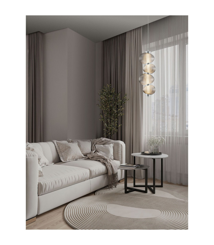 Leda Integrated LED Pendant Ceiling Light Smokey Grey Chrome Triac Dimmable LED 15W 750lm 3000K-2
