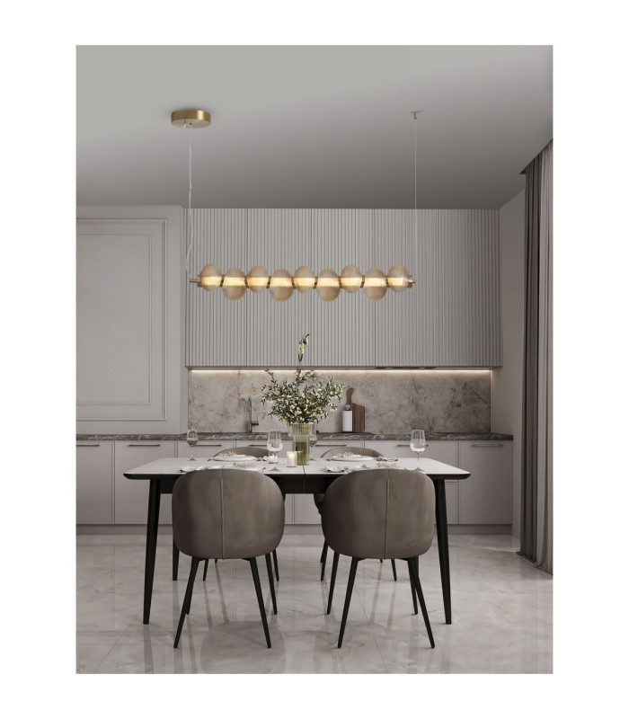 Leda Bar Pendant Ceiling Light Amber Glossy Light Gold Triac Dimmable LED 30W 1800lm 3000K-2