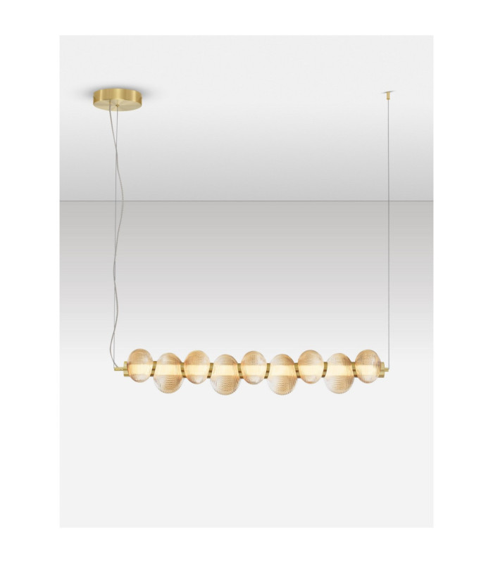 Leda Bar Pendant Ceiling Light Amber Glossy Light Gold Triac Dimmable LED 30W 1800lm 3000K-4