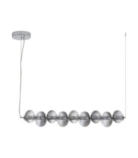 Leda Bar Pendant Ceiling Light Smokey Grey Chrome Triac Dimmable LED 30W 1500lm 3000K-1
