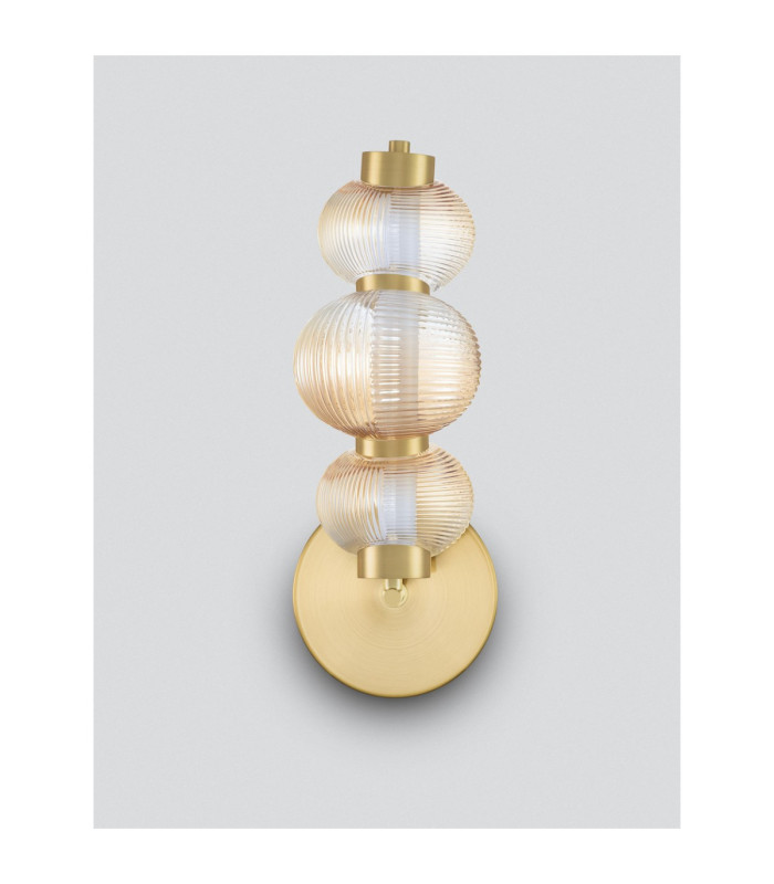 Leda Globe Wall Lights Amber Glossy Light Gold Triac Dimmable LED 18W 1080lm 3000K-3