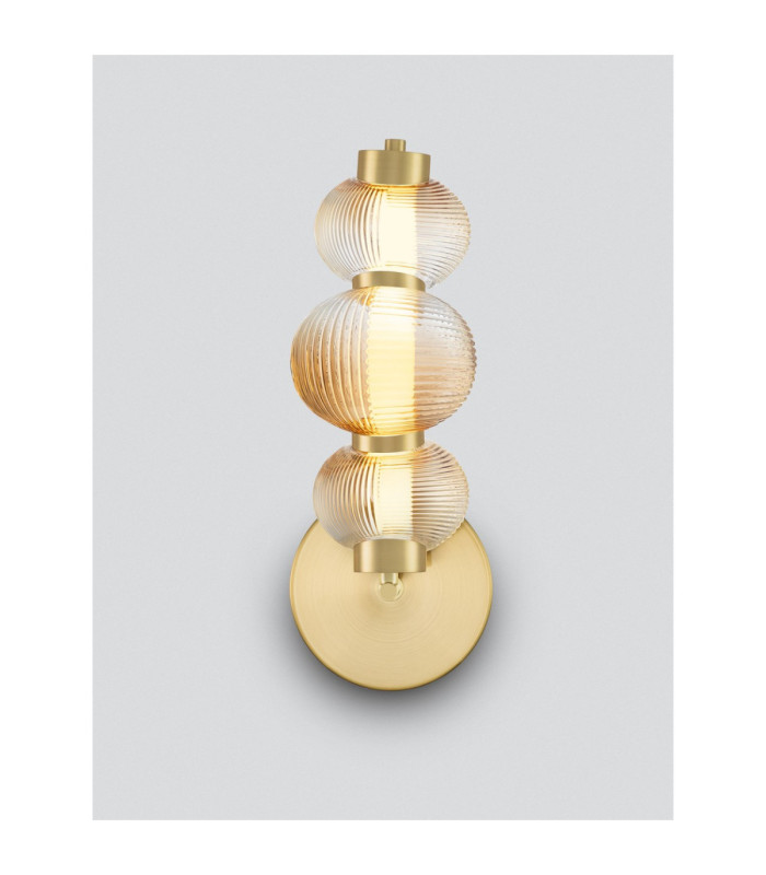 Leda Globe Wall Lights Amber Glossy Light Gold Triac Dimmable LED 18W 1080lm 3000K-4
