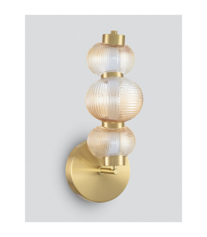 Leda Globe Wall Lights Amber Glossy Light Gold Triac Dimmable LED 18W 1080lm 3000K-6
