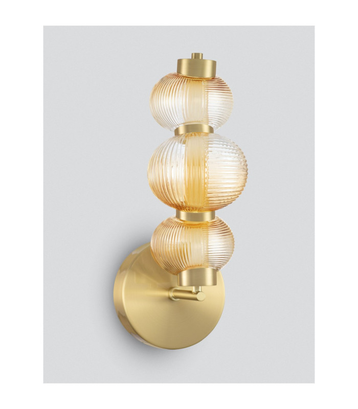 Leda Globe Wall Lights Amber Glossy Light Gold Triac Dimmable LED 18W 1080lm 3000K-7