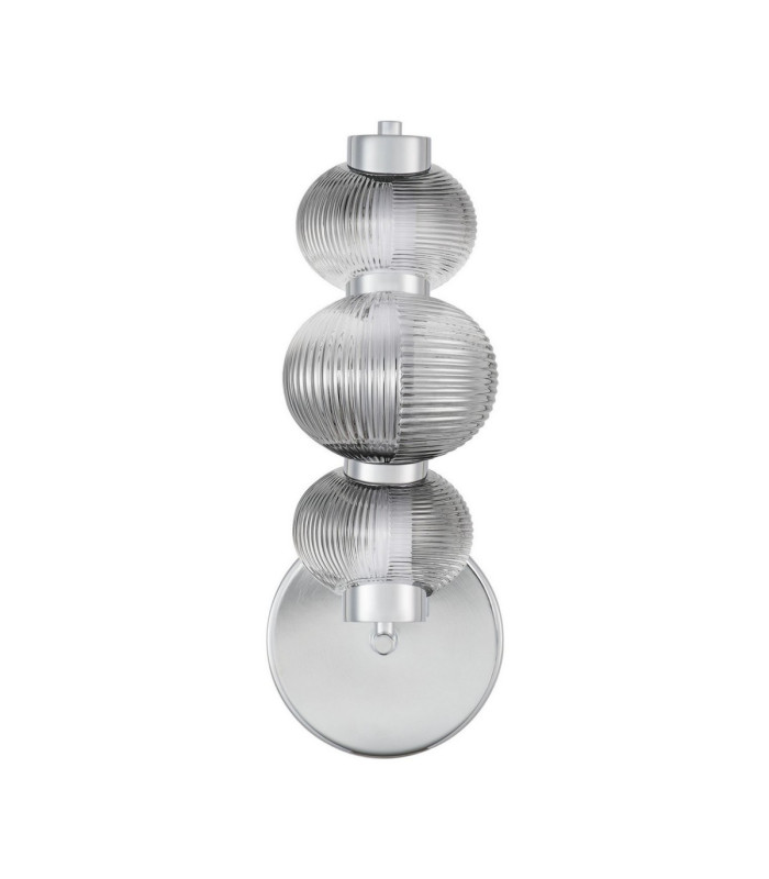 Leda Globe Wall Lights Smokey Grey Chrome Triac Dimmable LED 18W 900lm 3000K-1