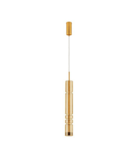 Bento Tall Slim Pendant Ceiling Light Cognac Brass Gold LED 7W 284lm 3000K-1