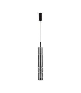 Bento Tall Slim Pendant Ceiling Light  Smokey Grey Matt Black LED 7W 284lm 3000K-1