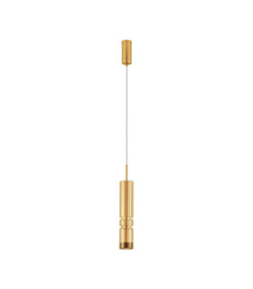 Bento Small Slim Pendant Ceiling Light Cognac Brass Gold LED 7W 284lm 3000K-1