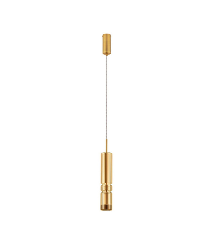 Bento Small Slim Pendant Ceiling Light Cognac Brass Gold LED 7W 284lm 3000K-1