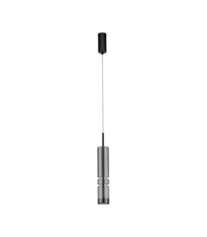 Bento Small Slim Pendant Ceiling Light  Smokey Grey Matt Black LED 7W 284lm 3000K-1