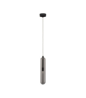 Gustave Slim Pendant Ceiling Light  Smokey Grey Matt Black LED G9 1x5W-1