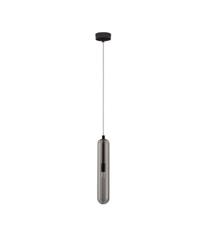 Gustave Slim Pendant Ceiling Light  Smokey Grey Matt Black LED G9 1x5W-1